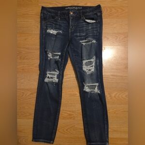 American Eagle Outfitters Women's Distressed Super Stretch X Jeans 12 SHORT